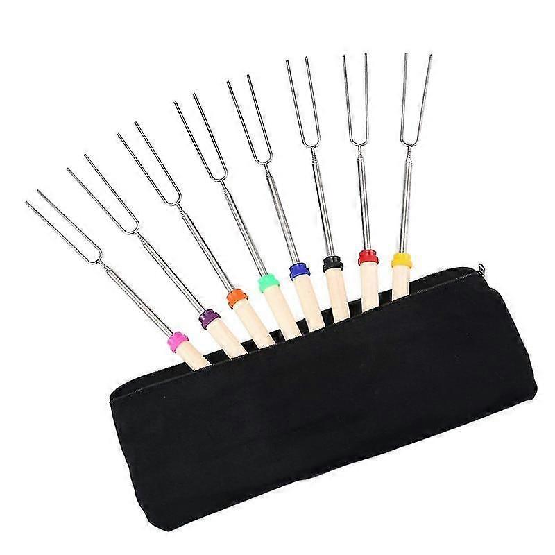 roasting stainless steel adjustable marshmallow wooden 8pcs