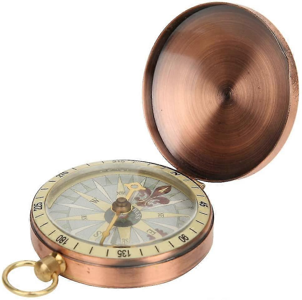 וינטאג 'מצפן מתכת הפוך מצפן שעון כיס מצפן מתאים לטיולי קמפינג s202412243672