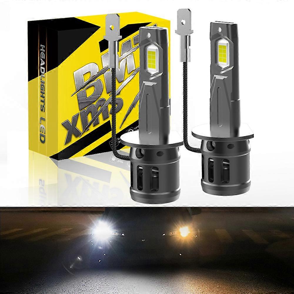 2Pcs Canbus LED car light Bulb H1 LED Head Mini Size Design Wireless Fanless For LED Lamp CSP Chips 20000LM White