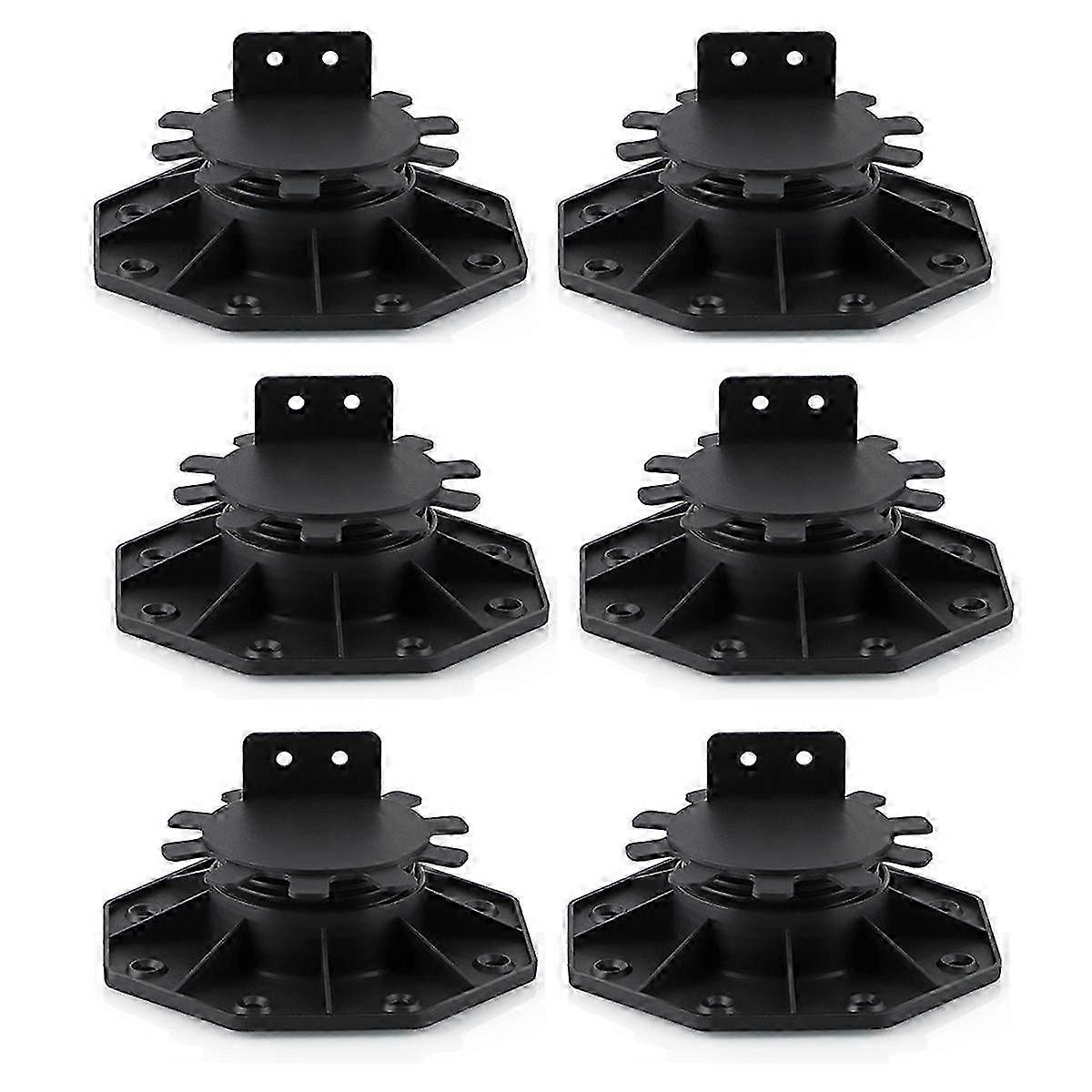 6 Pcs Joist Support Pedestals, Adjustable Decking & Flooring Support Pedestal for Deck, Timber Base