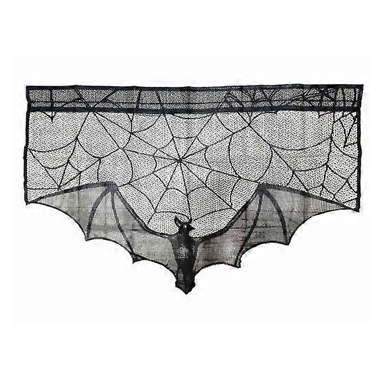 Useful Halloween Curtain Soft Reusable Lightweight Spider Web Pattern Window Drape Living Room Decor Home Supplies
