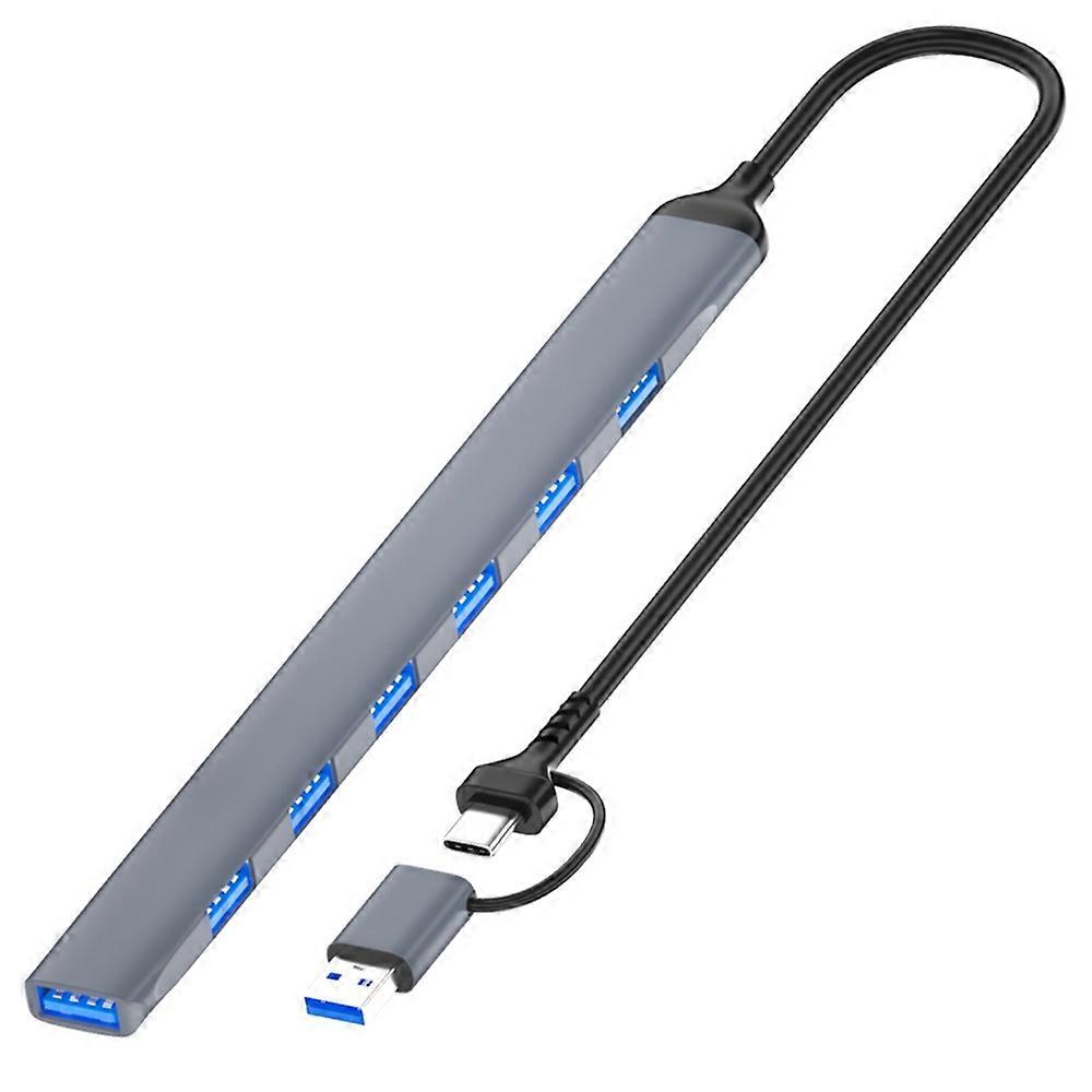 Type A ADS-303D 7-in-1 Multifunctional Hub USB + Type-C to USB 3.0 + 6x USB 2.0 Splitter