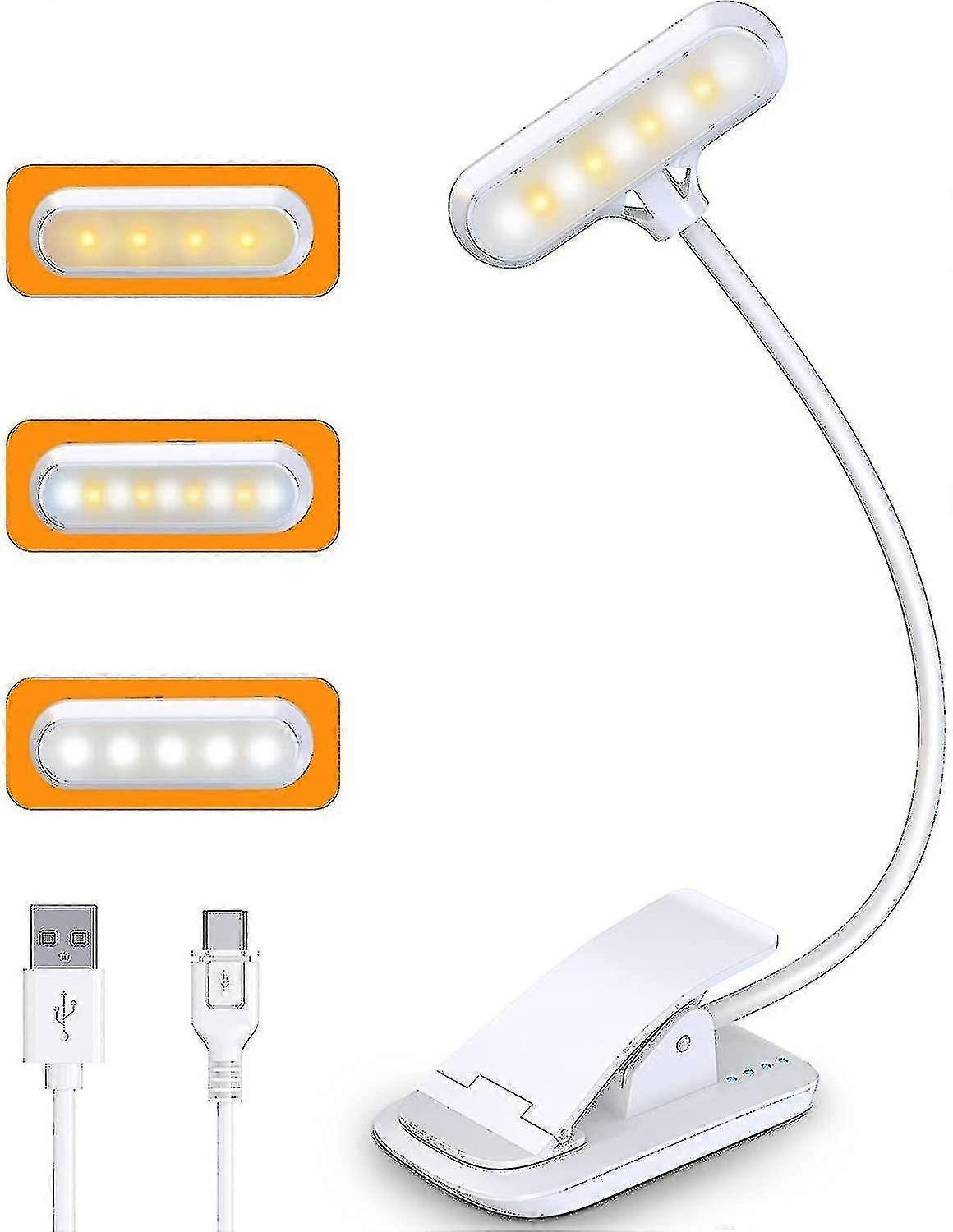 Reading Light, 9 Led Touch Dimmable Book Light, Gradual Dimming, 3 Color