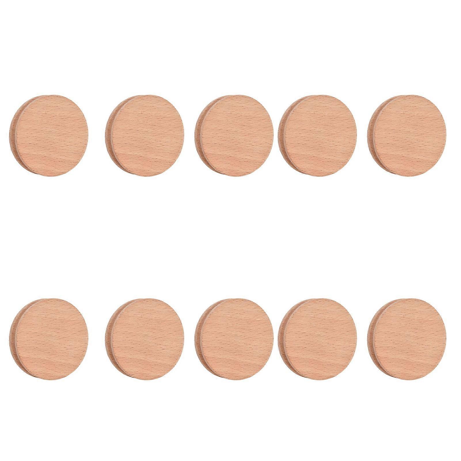 10Pcs Round Slicker Edge Burnisher Tool Beech Wood DIY Leather Craft Edging Chamfering Device