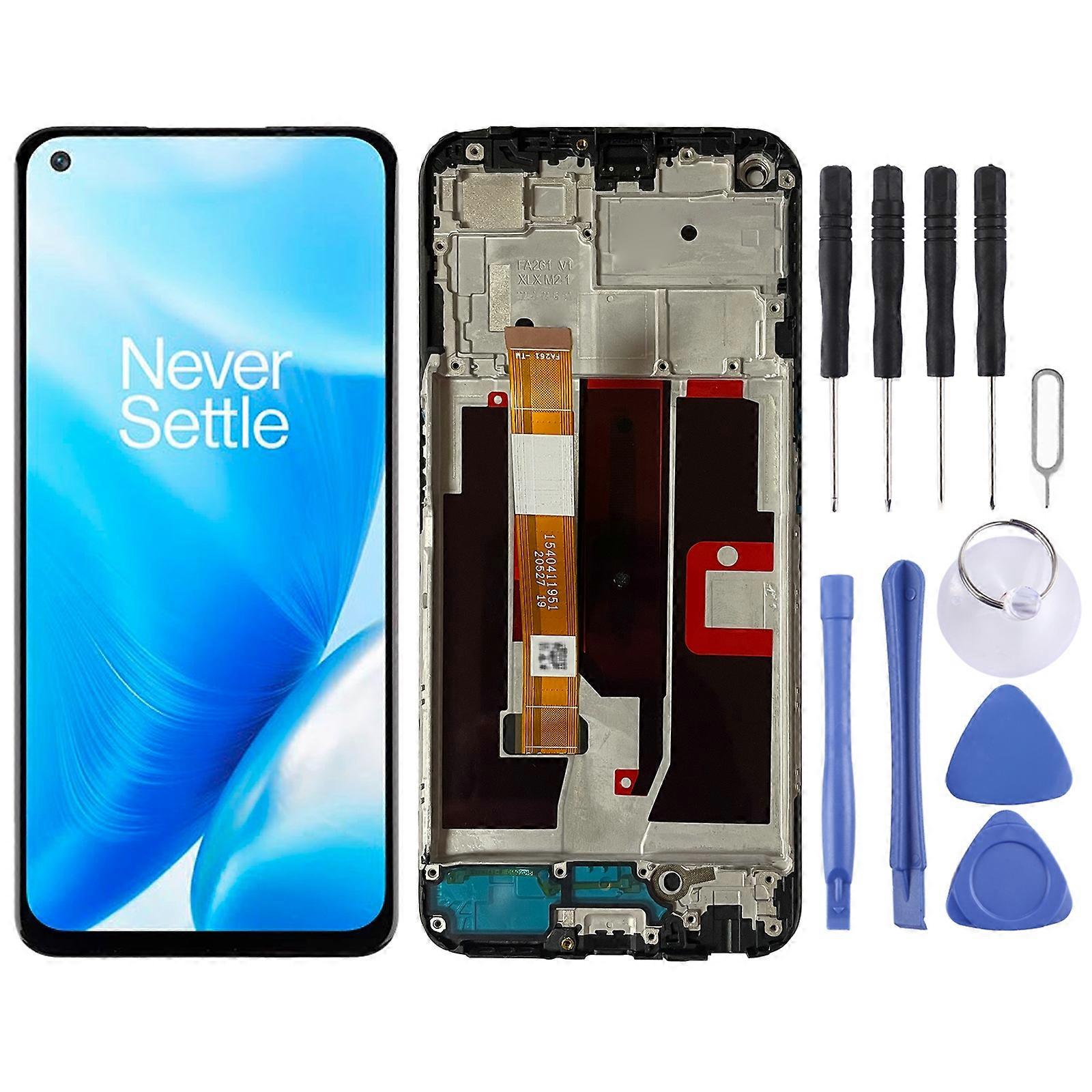 For OnePlus Nord N200 5G DE2118 Digitizer Full Assembly with Frame LCD Screen (Black)
