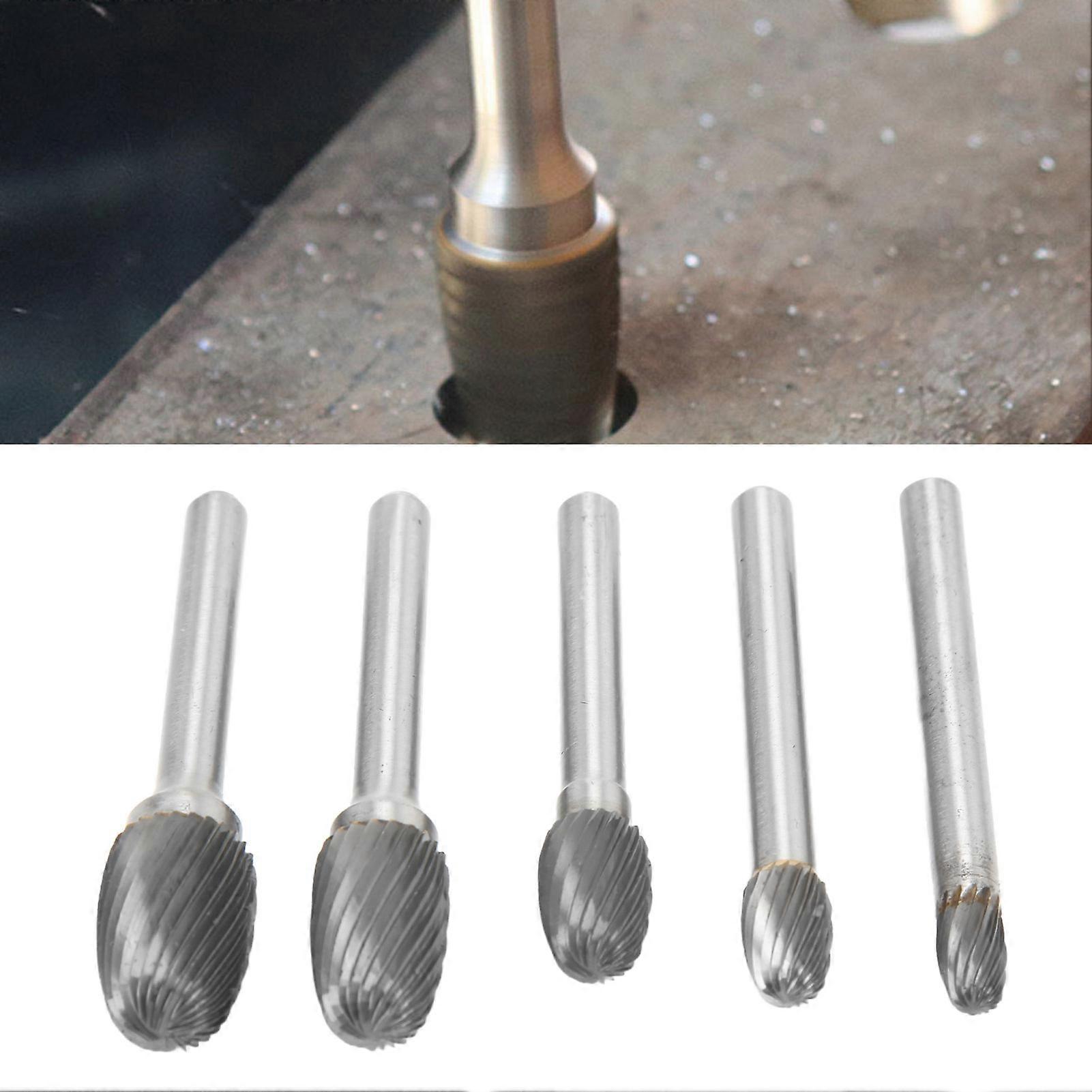Single Cut Carbide Rotary Burr File Set: 6mm Shank for Deburring and Sculpting