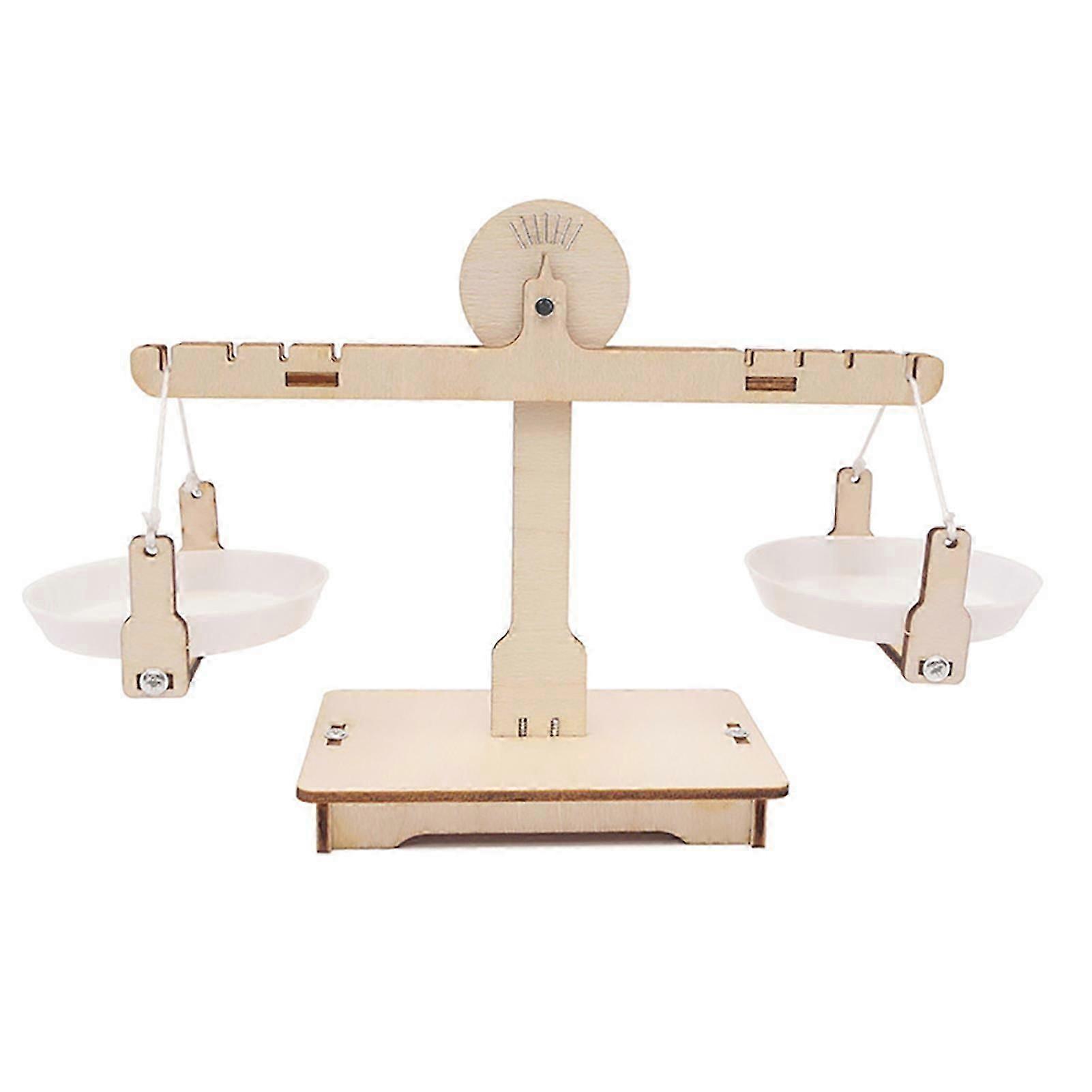 DIY Balance Scale Lever Wooden Weighing Scale Science Math Teaching Scale Early Educational Balancing Toy for Students Kids