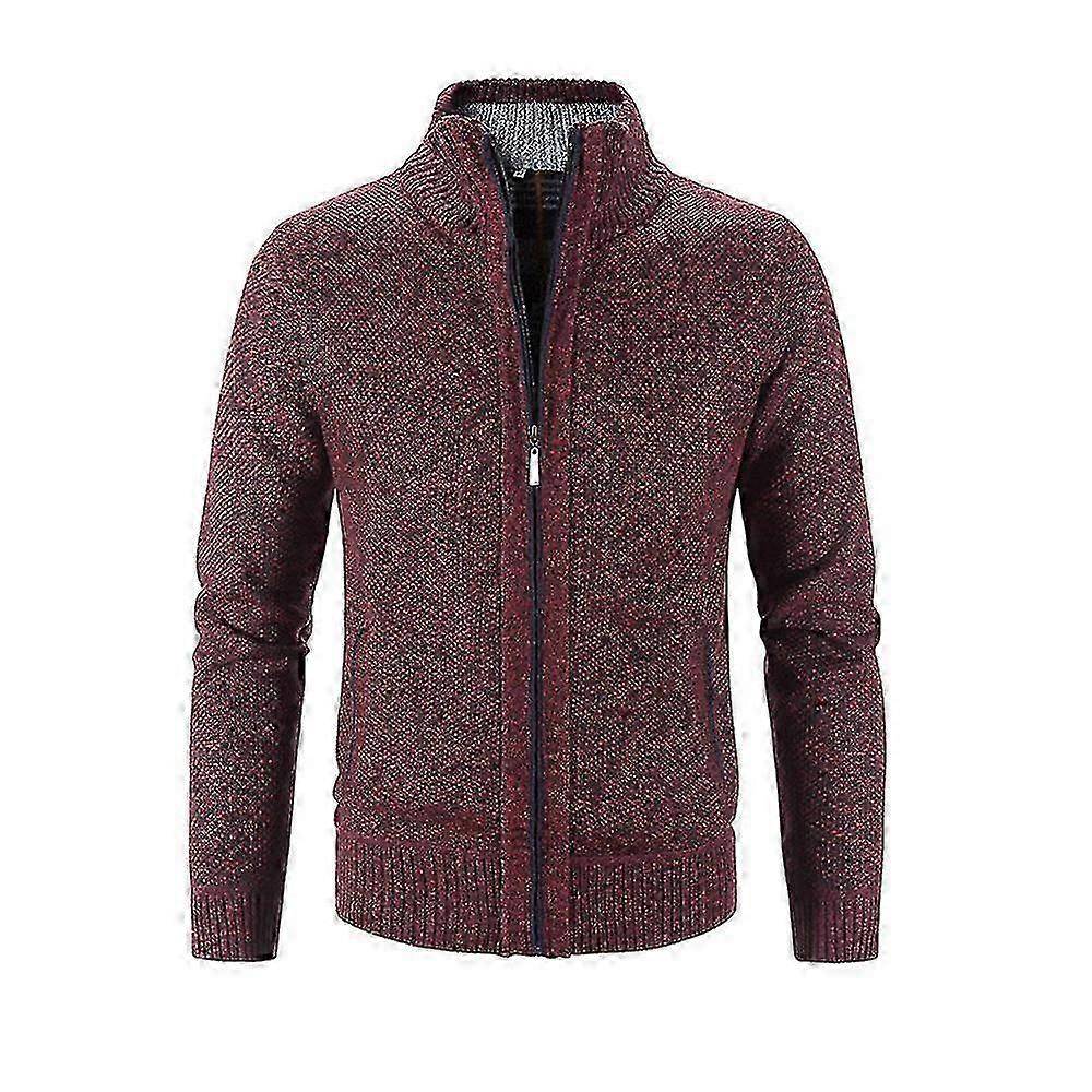 Herren Winter Warm Langarm Solid Zip Strickjacke Casual Pullover Top Coats