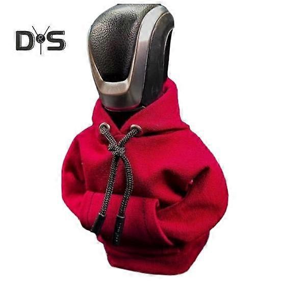 Car Gear Shift Cover Gearshift Hoodie Drawstring Decor Solid Color Soft Car Gear Shift Knob Cover Manual Handle Gear Protection Sweatshirt Change