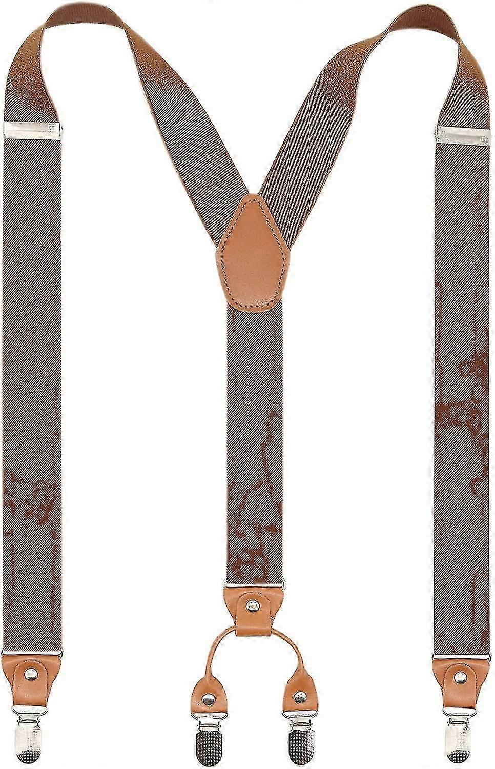 Mens Y-back 4 Metal Clip Elastic Wide Suspenders Perfect For Both Casual And Formal, Adjustable Elastic Style Suspenders For Men's And Women's With St