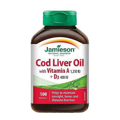 Jamieson Vitamins Cod Liver Oil, 100 Softgels (Pack of 2)