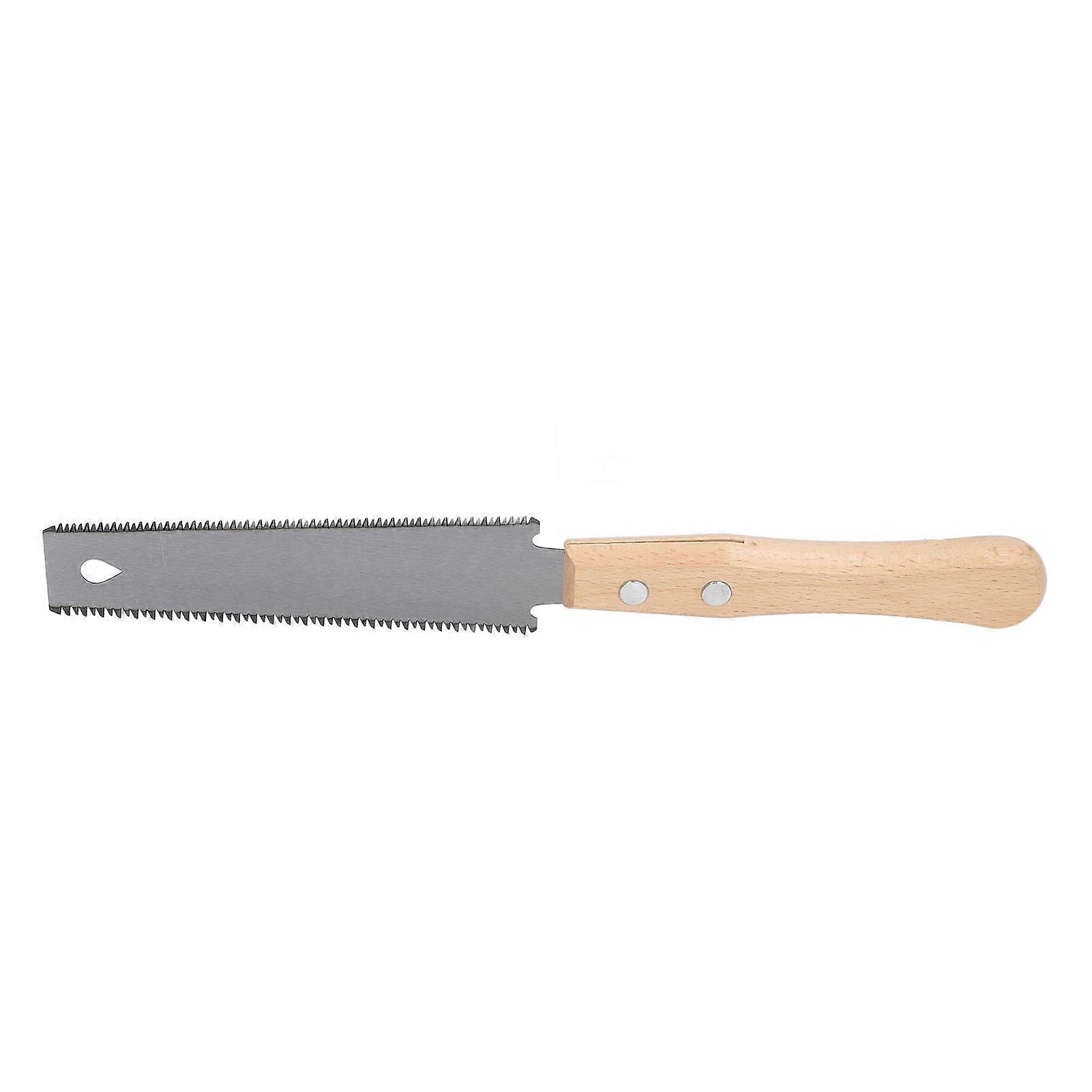 Hand Pull Saw with Beech Wood Handle SK5 Steel Blade Double Sided Fine Teeth Saw for Gardening Woodworking