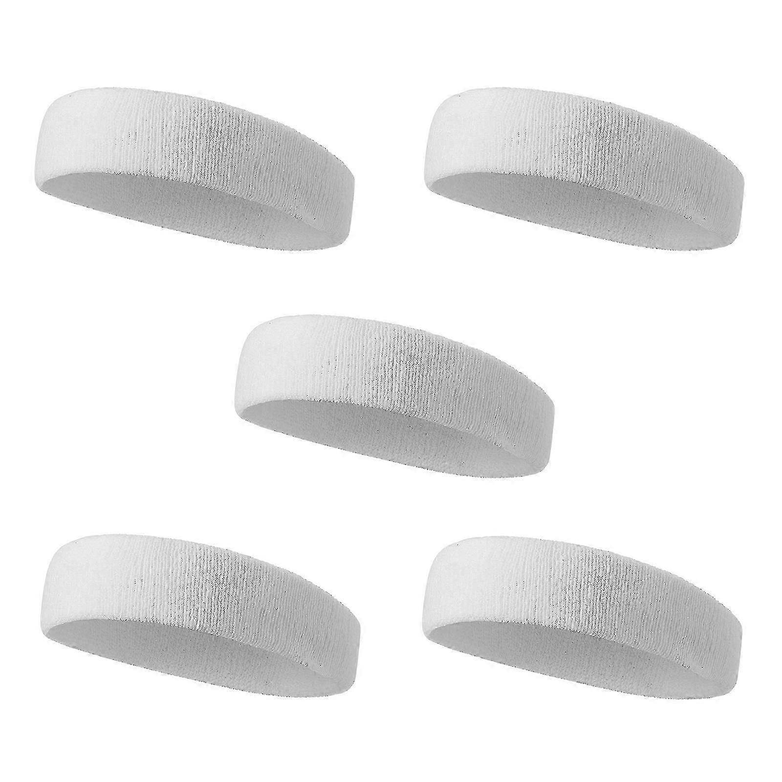 5-Piece Set of Comfortable Elastic Sports Headbands for Sweat Absorption