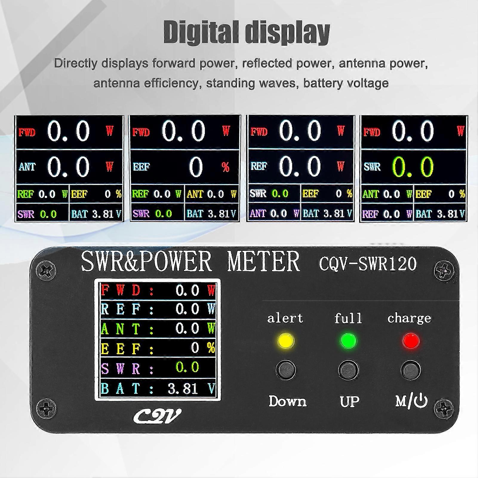 1.8MHz-54MHz Standing-waves Meter 240 * 240 Digital LCD Display SWR Short Waves Meters 0.5-120W Power Watt Meter