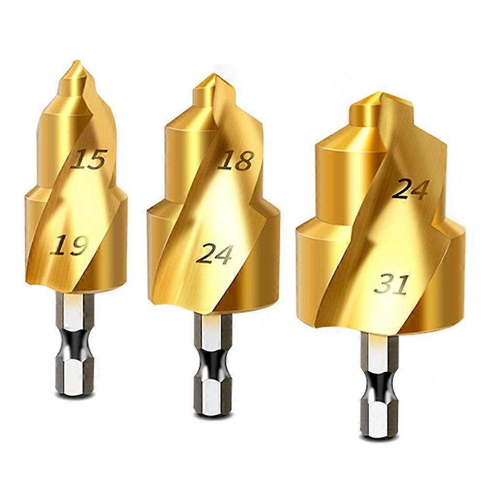 High Speed Steel Spigot Reamer Hexagonal Shank PPR Plastics Pipes Reaming Bit Spigot Expander Practical Drill Bit Plumber's Deburring Tool 