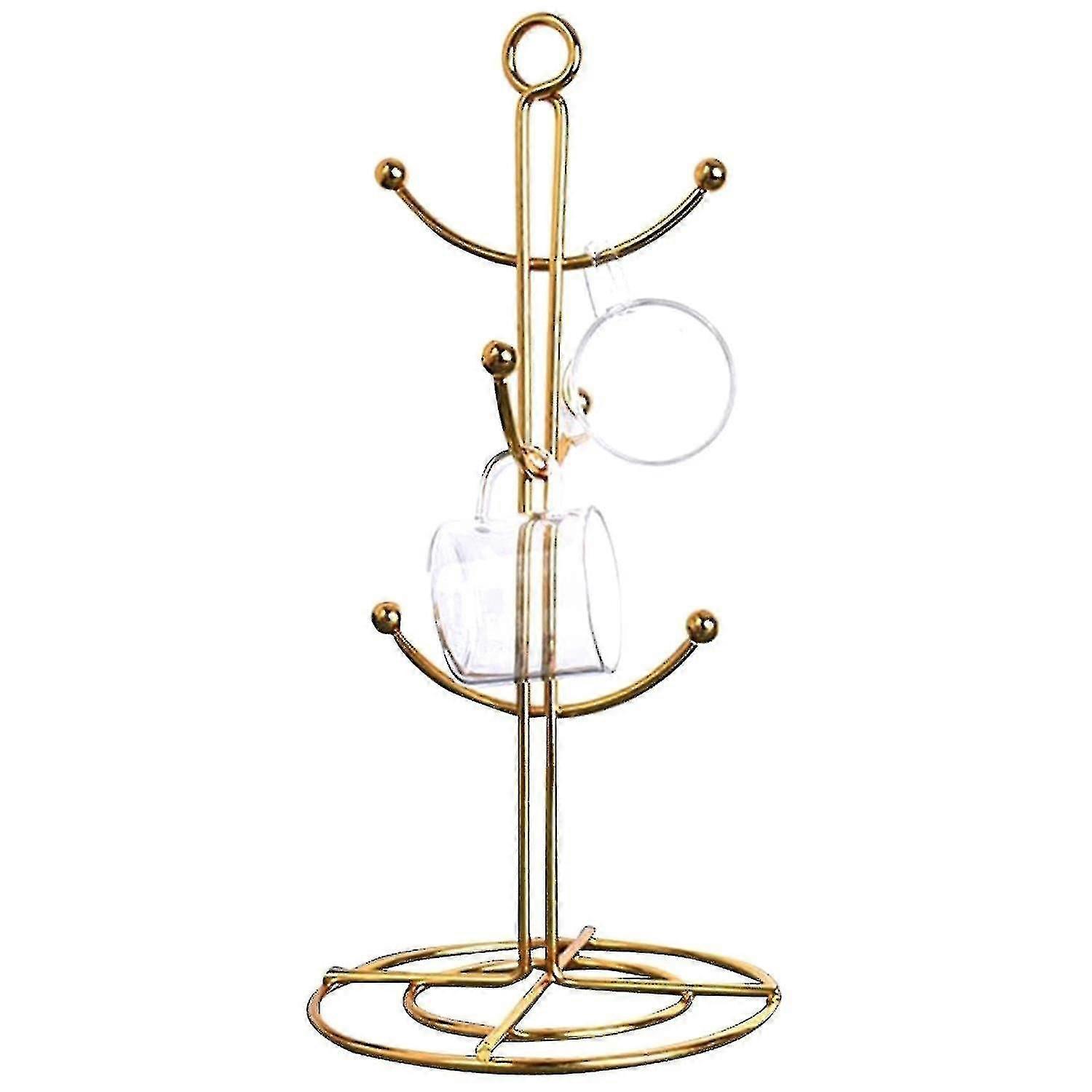 Bordplade Krus Træ, 6 Kaffe kop tørretumbler Køkken Kaffe Krus Træ Bordplade Tekopper Holder Stand, gå