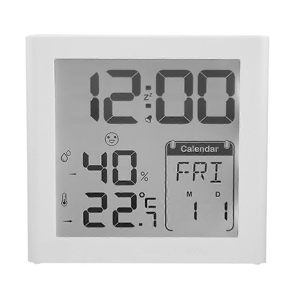 Digital Alarm Clock With Time, Calendar, Temperature And Humidity Display, Backlit LED Screen