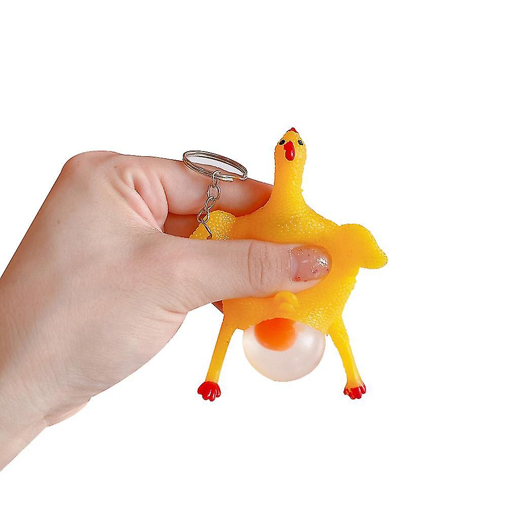 Hens Squeezing The Laying Hens Creative Vent Spoof Toy Decompression Keychain