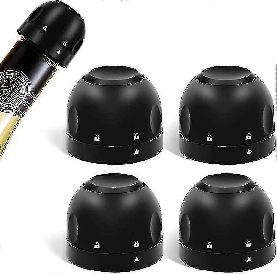 4-pack champagneproppar, silikon, vinproppar, flaska