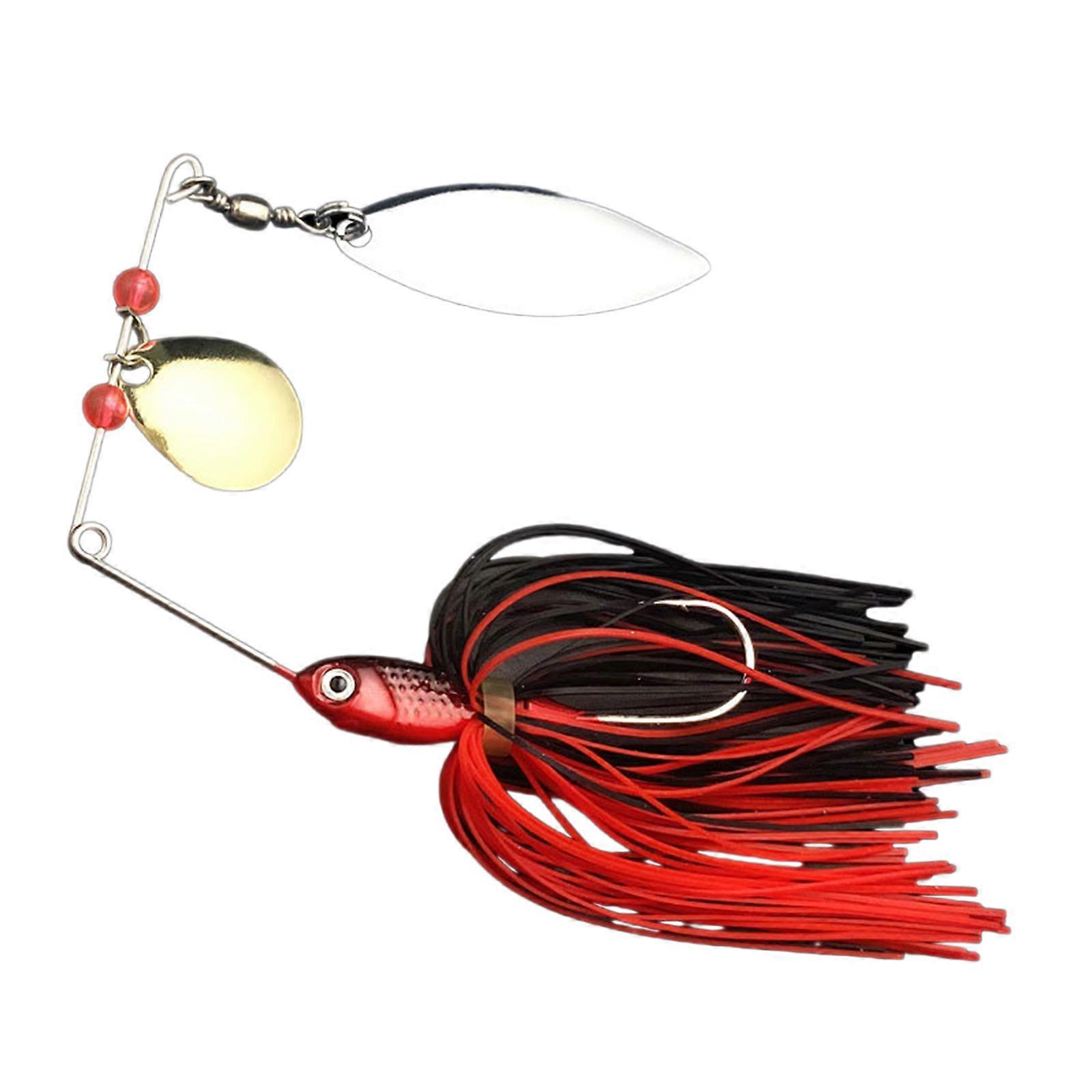 Spinnerbait Angelköder Silikon Rock Spinner Köder Köder Metall Harte Künstliche Angelköder Swim Jigs Köder schwarz rot
