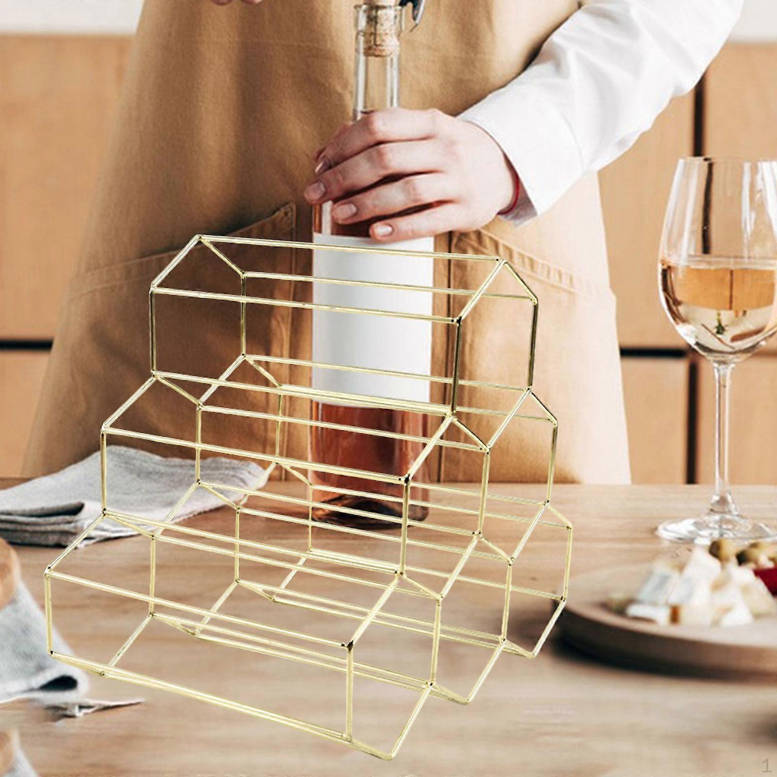 Red Wine Display Rack ,6 Bottle Holder Accessories,Honeycomb Shape Storage