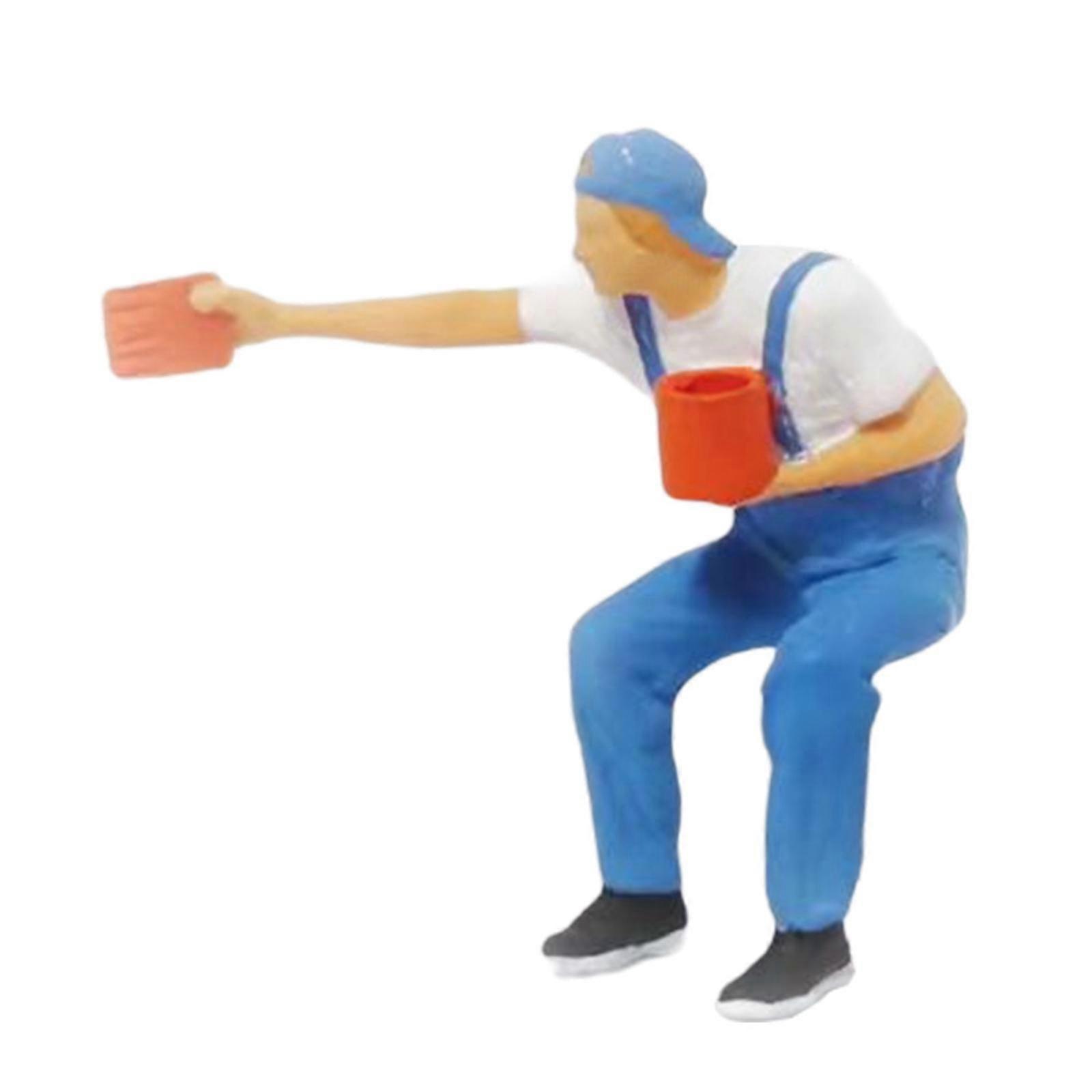 Resin 1:64 Scale Miniature Painter Model Figures for Desktop Ornament