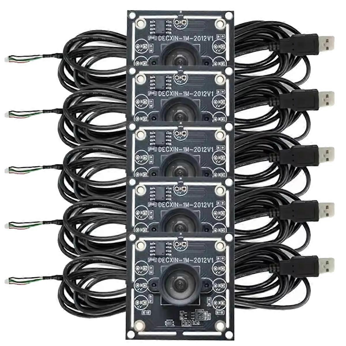 5 PCS 100 Degree Camera Module 1MP OV9732 1280X720 USB Free Driver Manual Focus, with 2 Meter Cable