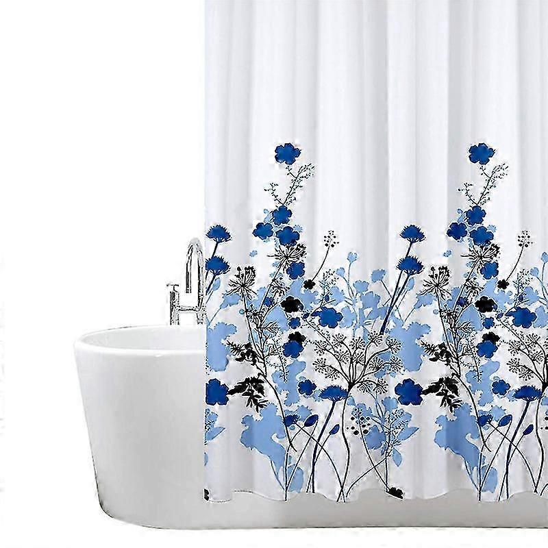 Shower Curtain Mold and Mildew Resistant Flower Pattern Floral Design Waterproof Polyester 72x72 Inches