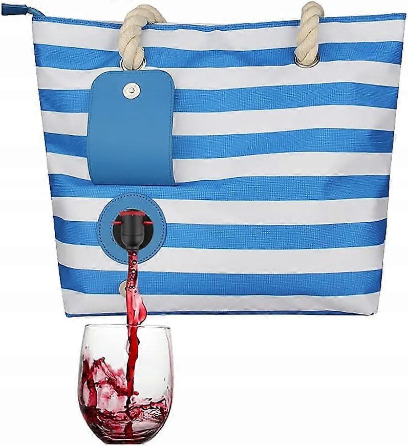 Beach Bag With Wine Bag - Beach Bag With Hidden