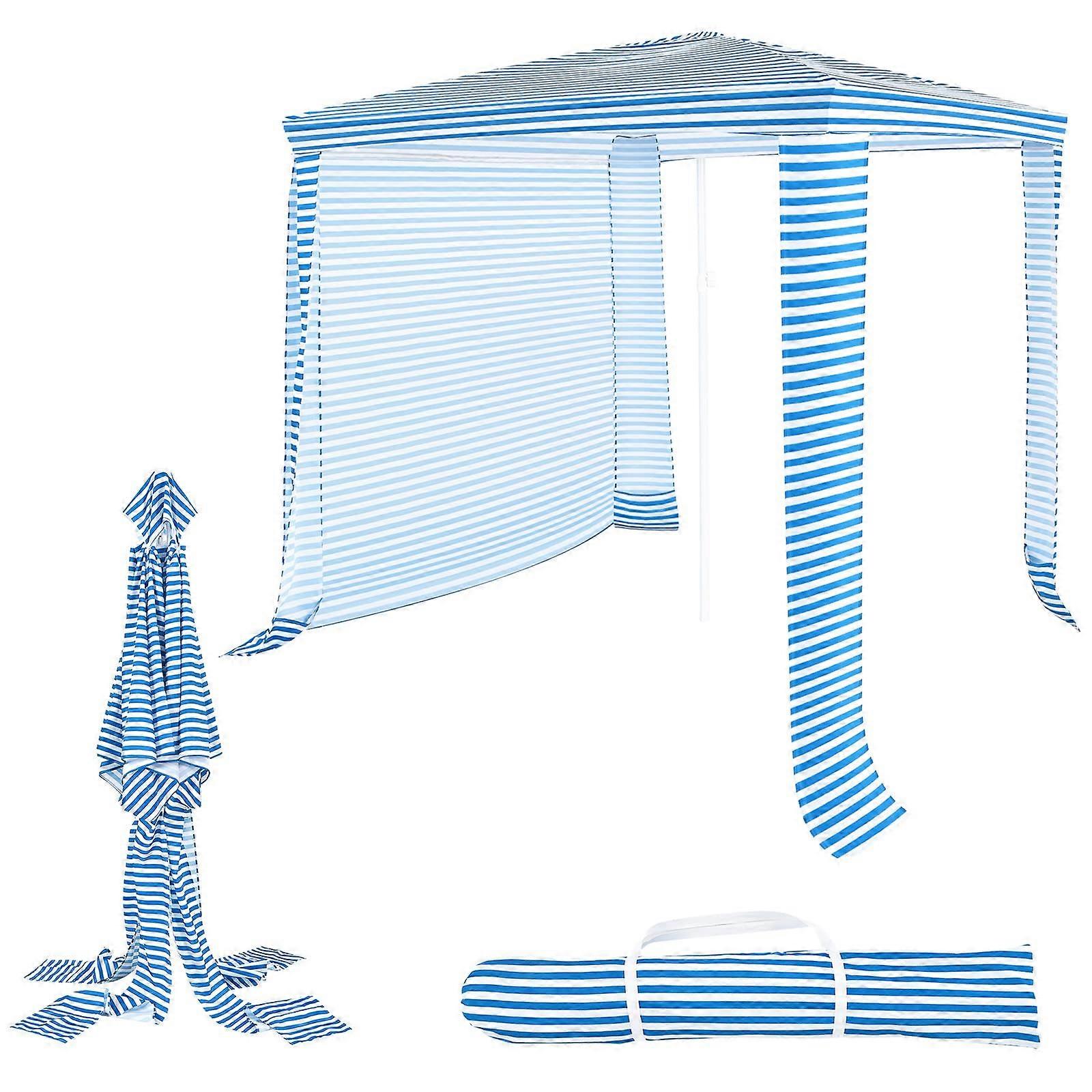 Adjustable Height Removable Beach Hut for Poolside Patio 6.7 FT x 6.8 FT