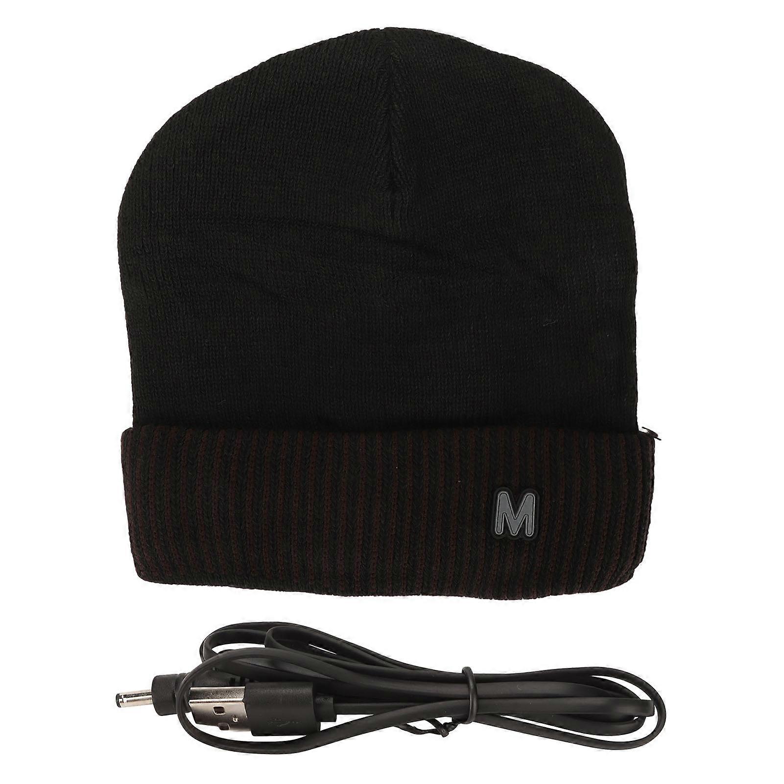 Electronic Warming Hat USB Charging Thermal Thick Soft Knitted Heated Hat for Winter