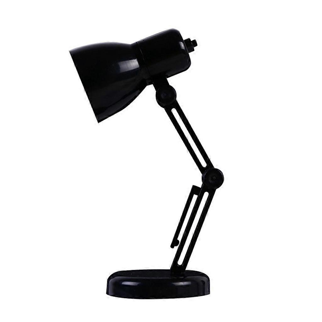 Mini Reading LED Table Light Foldable Tiny Multi-purpose Miniature Architect Desk Lamp Dolls Action Figures Dollhouse Accessory  Black