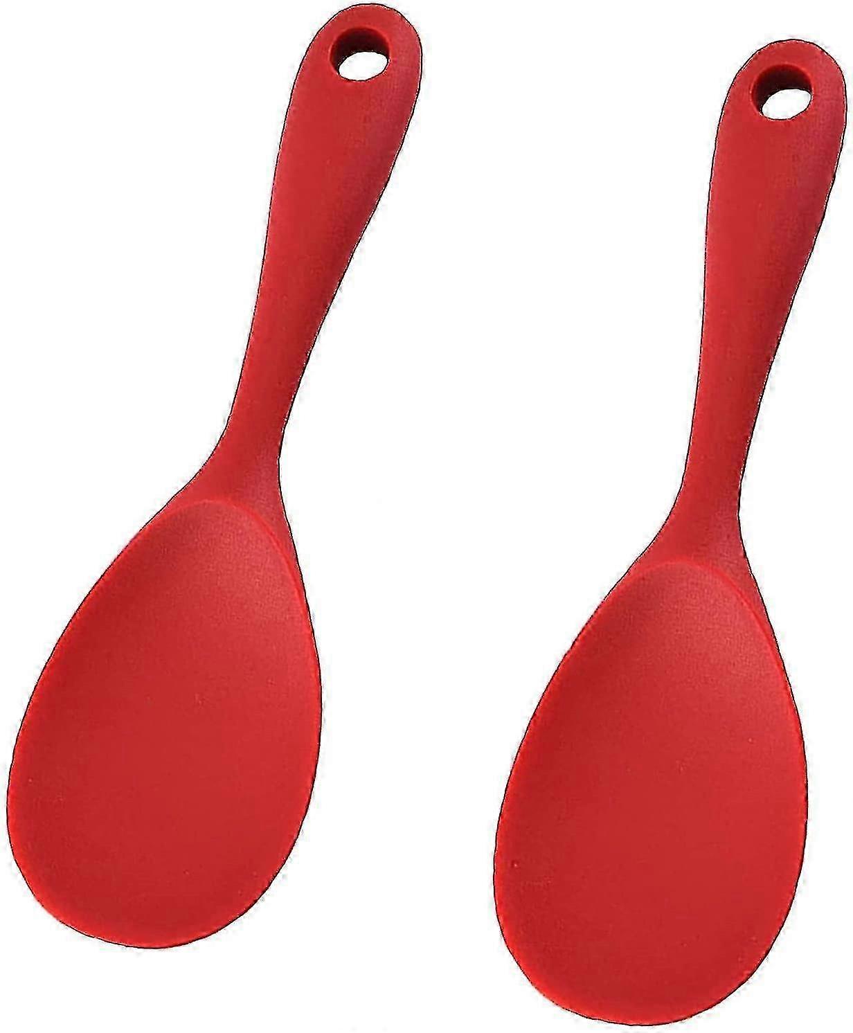 JiaWei Silicone Riso Paddle Spoon Set Di 2, Resistente Al Calore Antiaderente Cucina Riso Cucchiaio lDK