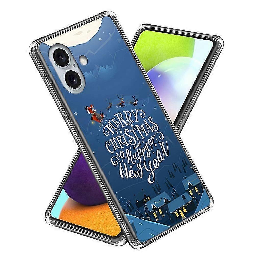 For iPhone 16 Case Christmas Pattern Printing Soft TPU Phone Cover