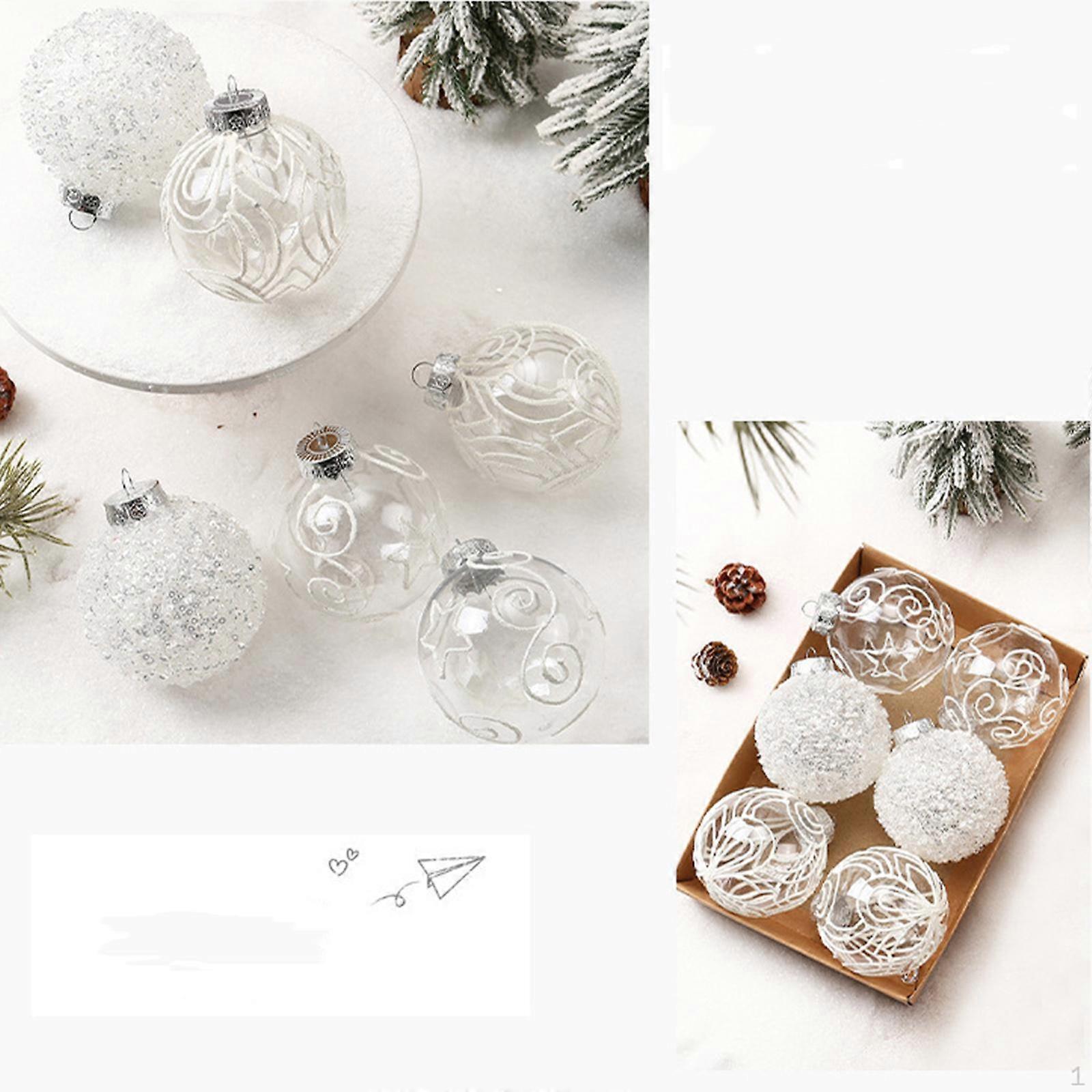 6 stykker julekulepynt sjarm anheng kuler