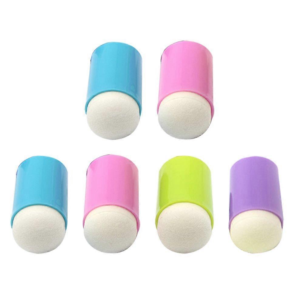 6Pcs Practical Finger Ink Pads Handwork DIY Stamp Pads Painting Tools (Random Color)