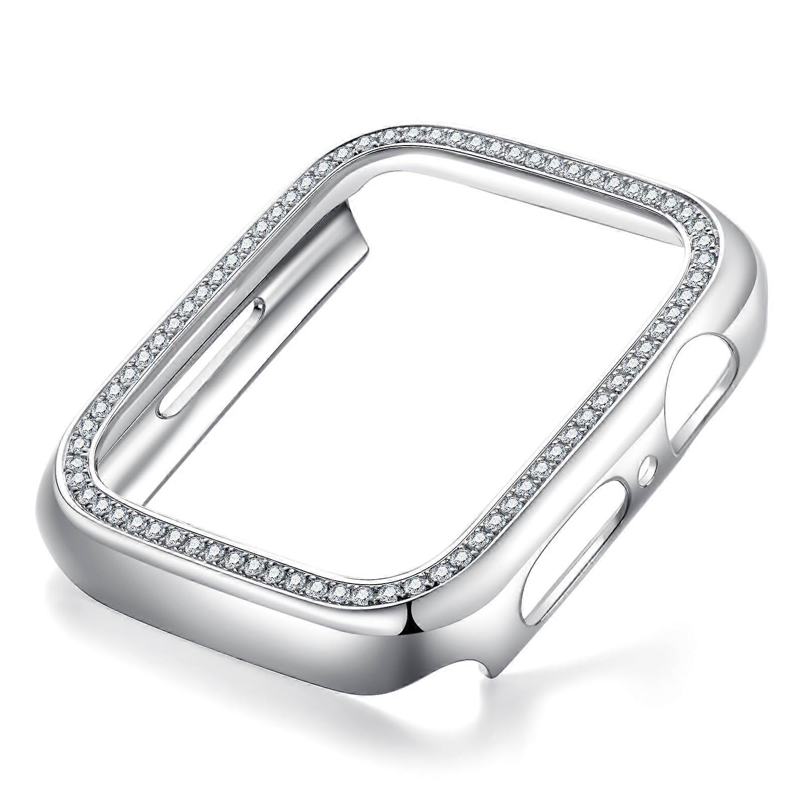 Moissanite Screen Protector Case For Apple Watch SE 44mm With Tempered Glass