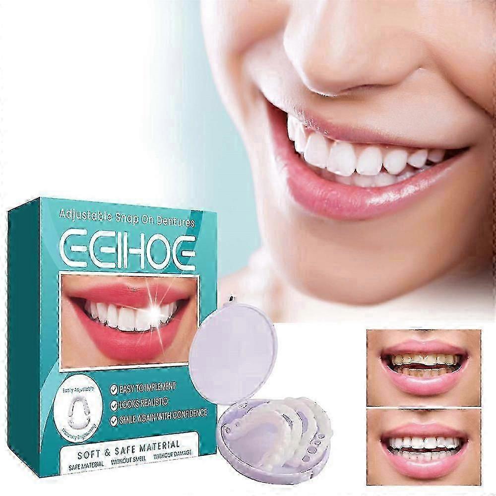 Adjustable Snap-on Dentures, Veneers & Braces Kit with Cases, Temporary Fillings & Straightening Tools