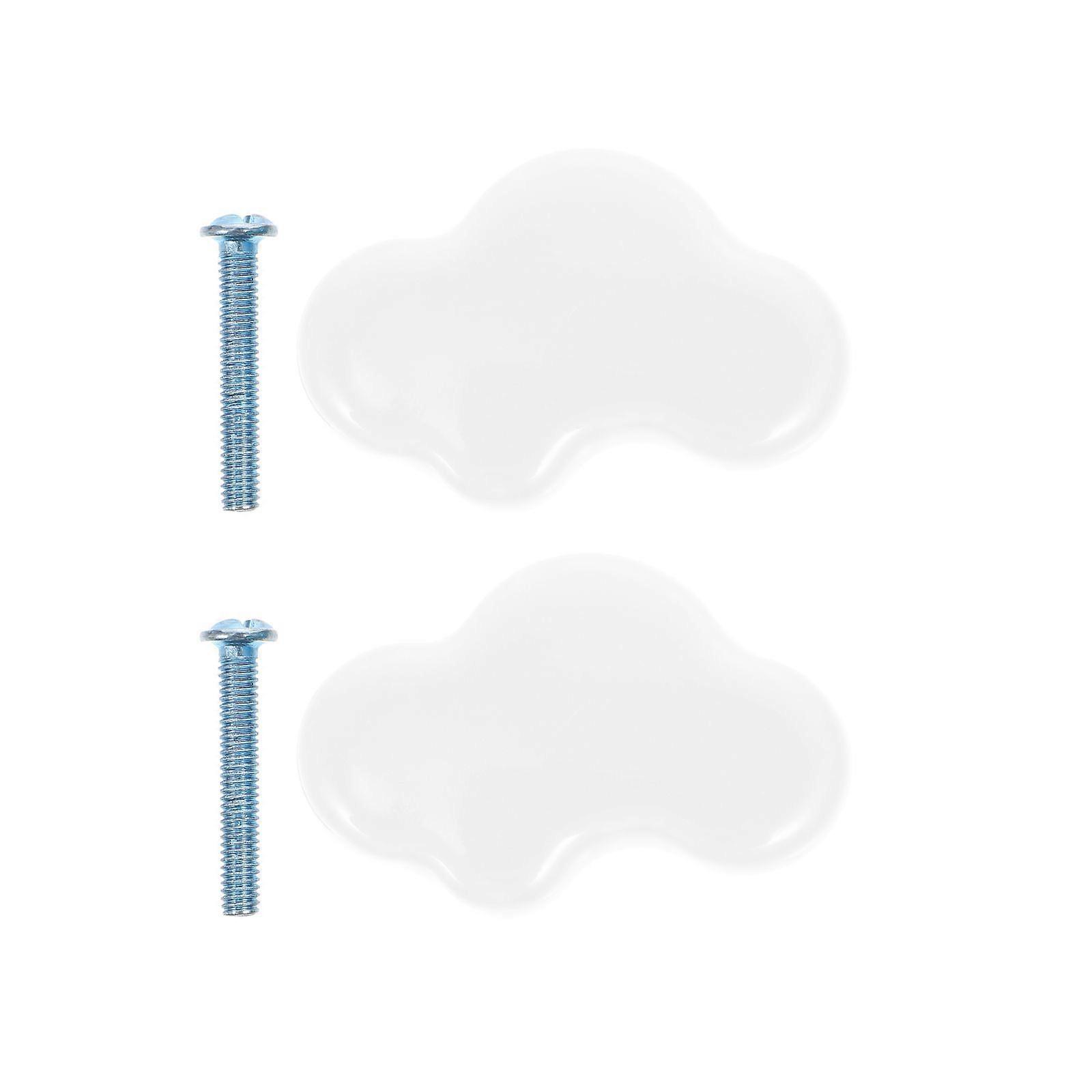 1 Set Ceramic Cloud Shaped Handles Drawer Knobs Cartoon Wardrobe Handles