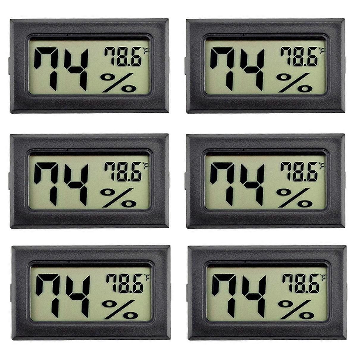 6Pack Mini Hygrometer Indoor Humidity Meter Hygrometer Digital Thermometers Humidity with (℉) for Gr