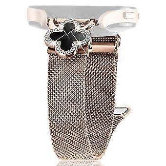 For Samsung Galaxy Watch3 41mm Milanese Band Clover Decor Electroplated Stainless Steel Strap, Size: