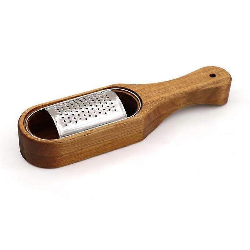 Wooden Cheese Grater with Handle,Rustic Brown Cheese Shredder with Storage Space, for Cheese Lemon Chocolate