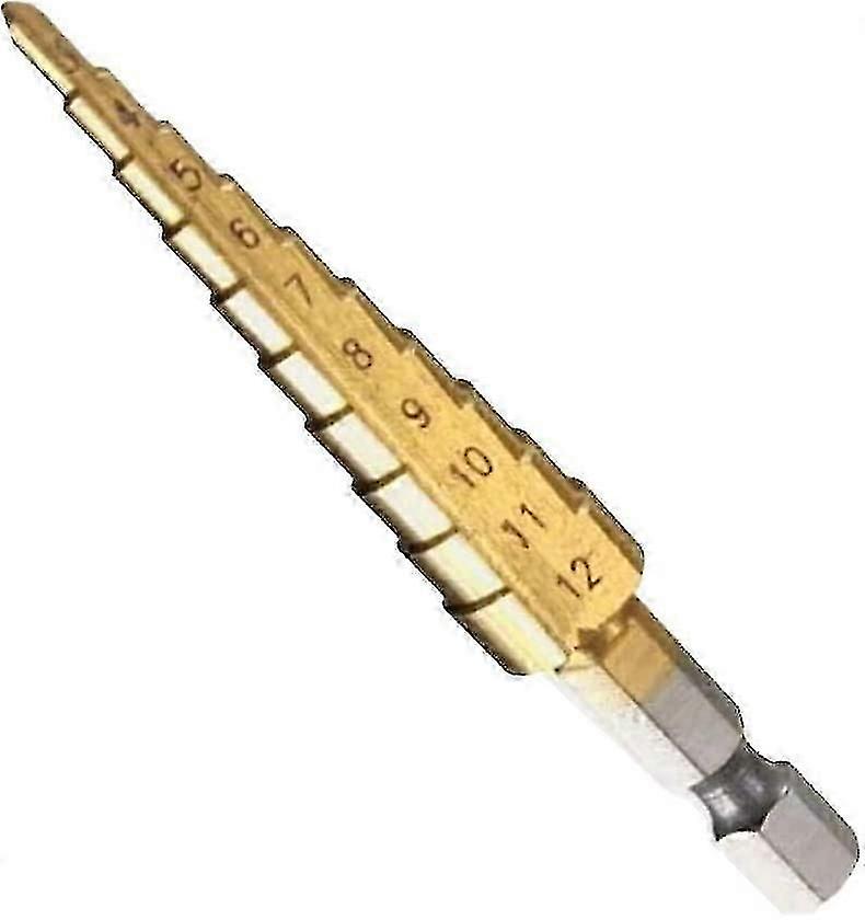 1/4 Hex Handle Mini Drill Bit Titanium Coated Stepped Drill Bits Wood Pcb Metal Drill Bit Drilling Tool 3-12mmP2025050900962