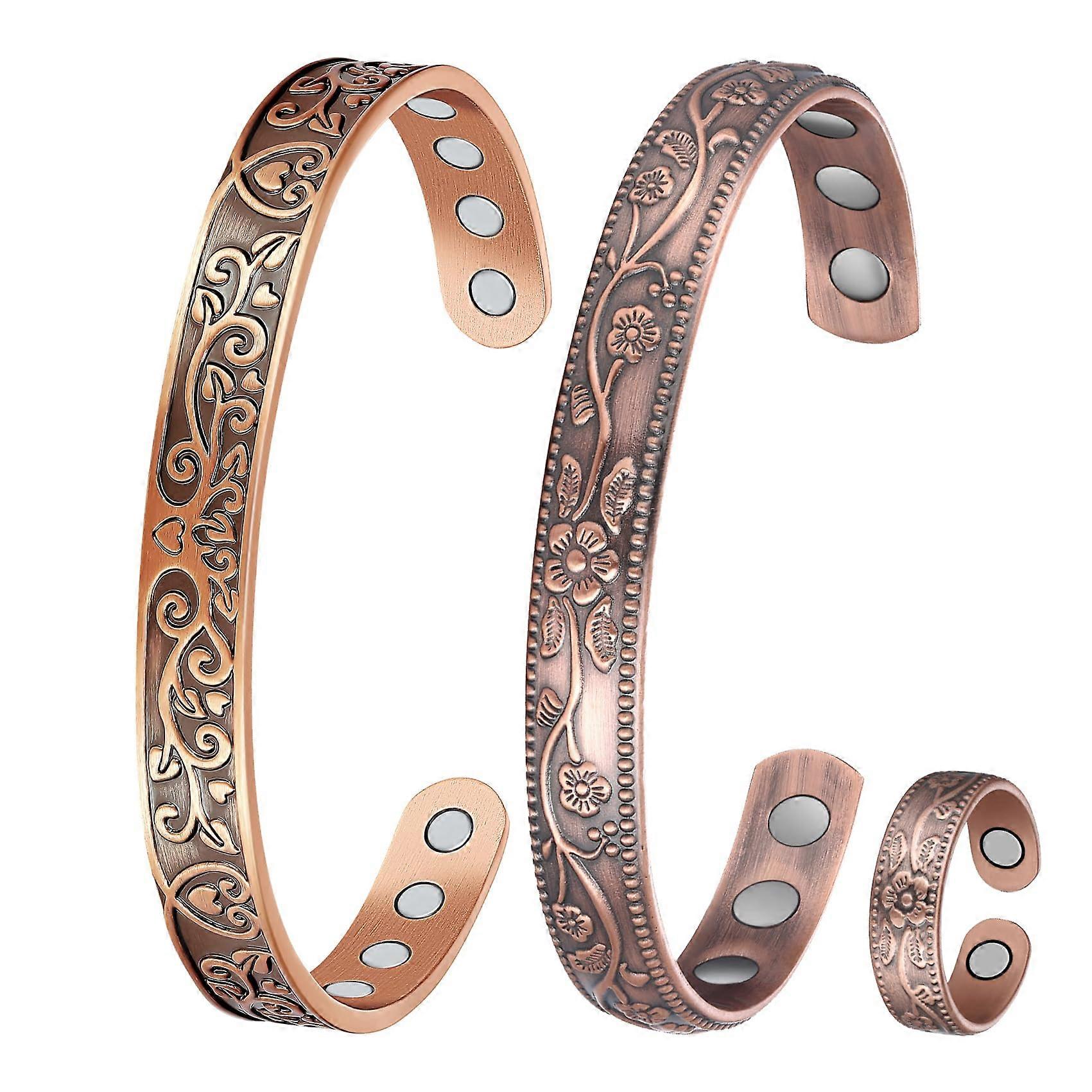Effective Magnetic Copper Bracelets for Women, Ultra Strength Magnet Bracelet with Sizing Tool
