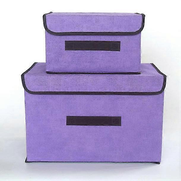Two-part With Lid (beige) Storage Box, Single Color,  Fabric,