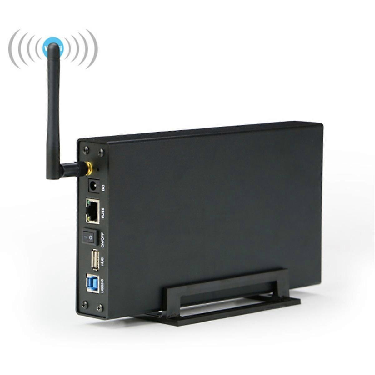 Custodia SSD HDD portatile da 3,5 pollici Portatile USB3.0 Rj45 Ethernet NAS Streaming di rete Archiviazione server per custodia EU PLUG
