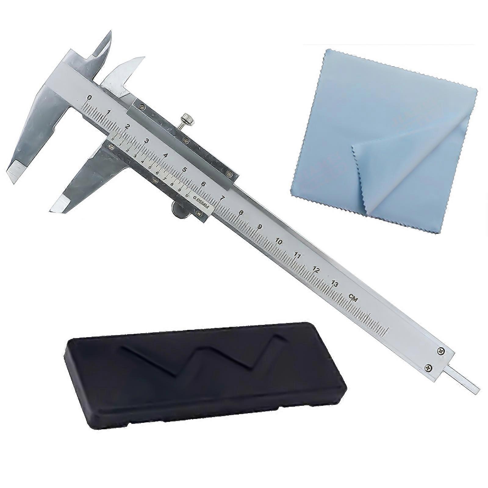 Vernier Caliper with Wipe Cloth 0-125mm Measurement Tool Micrometer Thickness Depth Measuring Tool