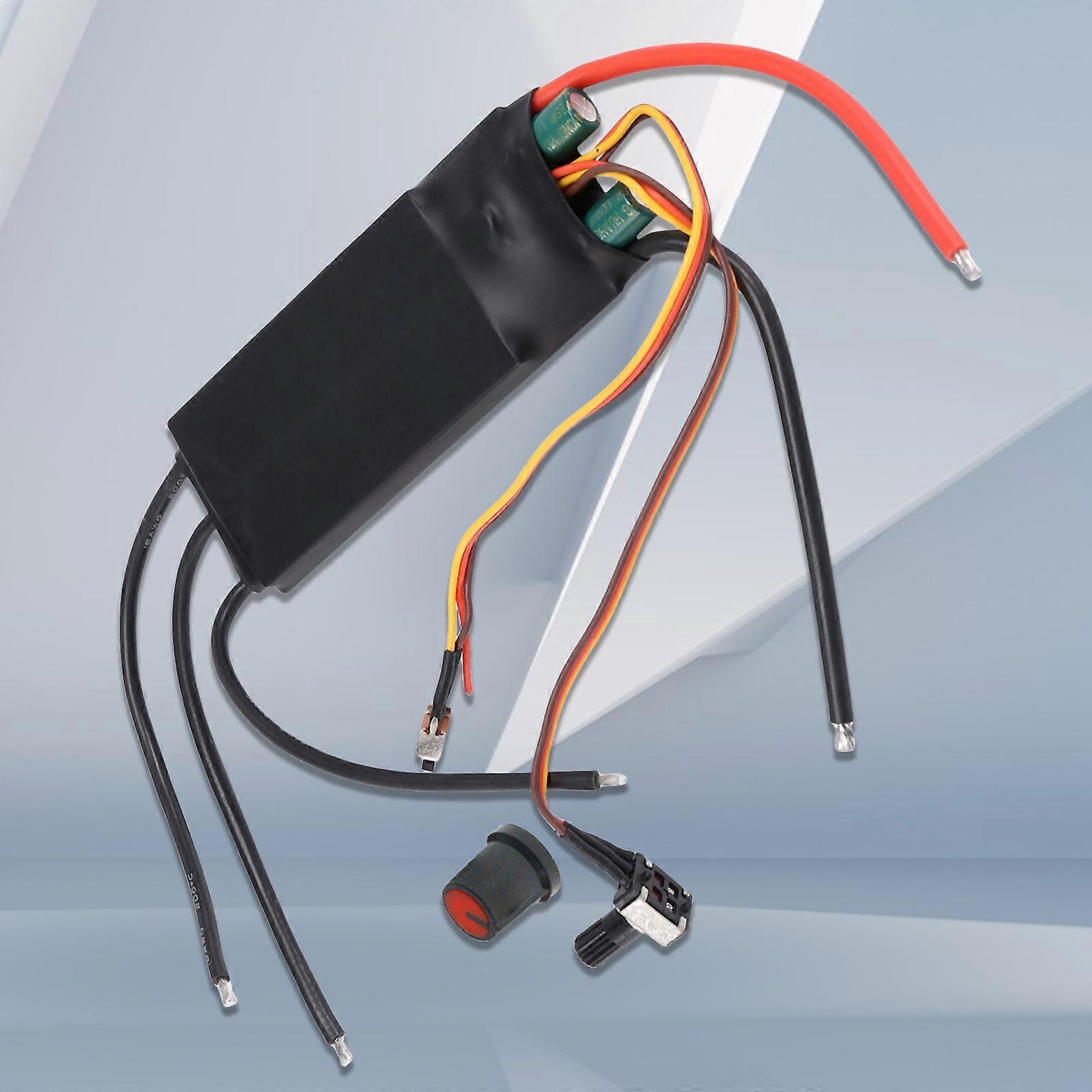DC6-24V 1000W BLDC 3-Phase Brushless Motor Driver – Hallless Speed Controller With Potentiometer & Switches