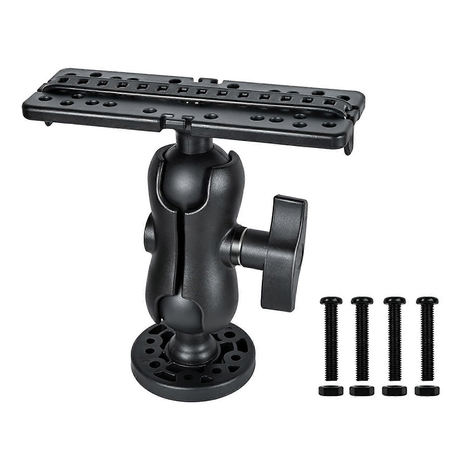 Fish Finder Mount Ball Mount Fish Finder Bracket, 360 Degrees Rotation Fish Finder Holder Universal Kayak Mounting Plate