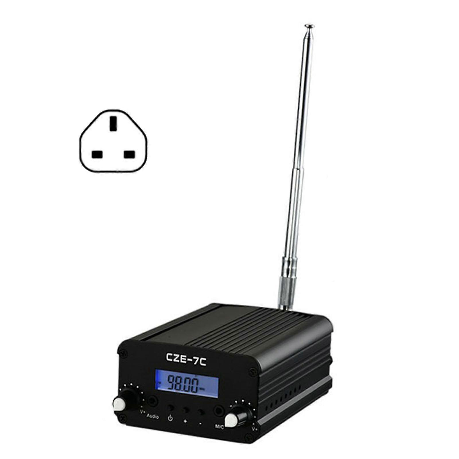 CZE-7C 7W FM Radio Transmitter, Long Distanced Wireless Auditory Delivery Broadcasting Station with LCD Frequency Display